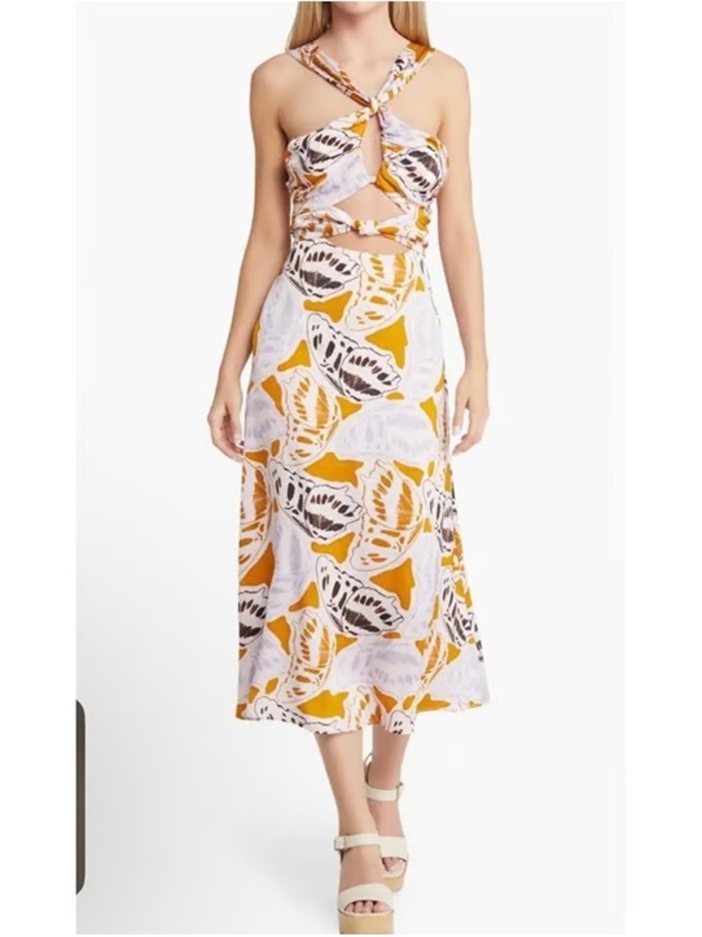 For Love & Lemons Esmeralda Cutout Halter Dress in lavender